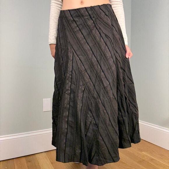 Brown whimsygoth striped midi skirt gothic - fits like size L - Picture 2 of 7